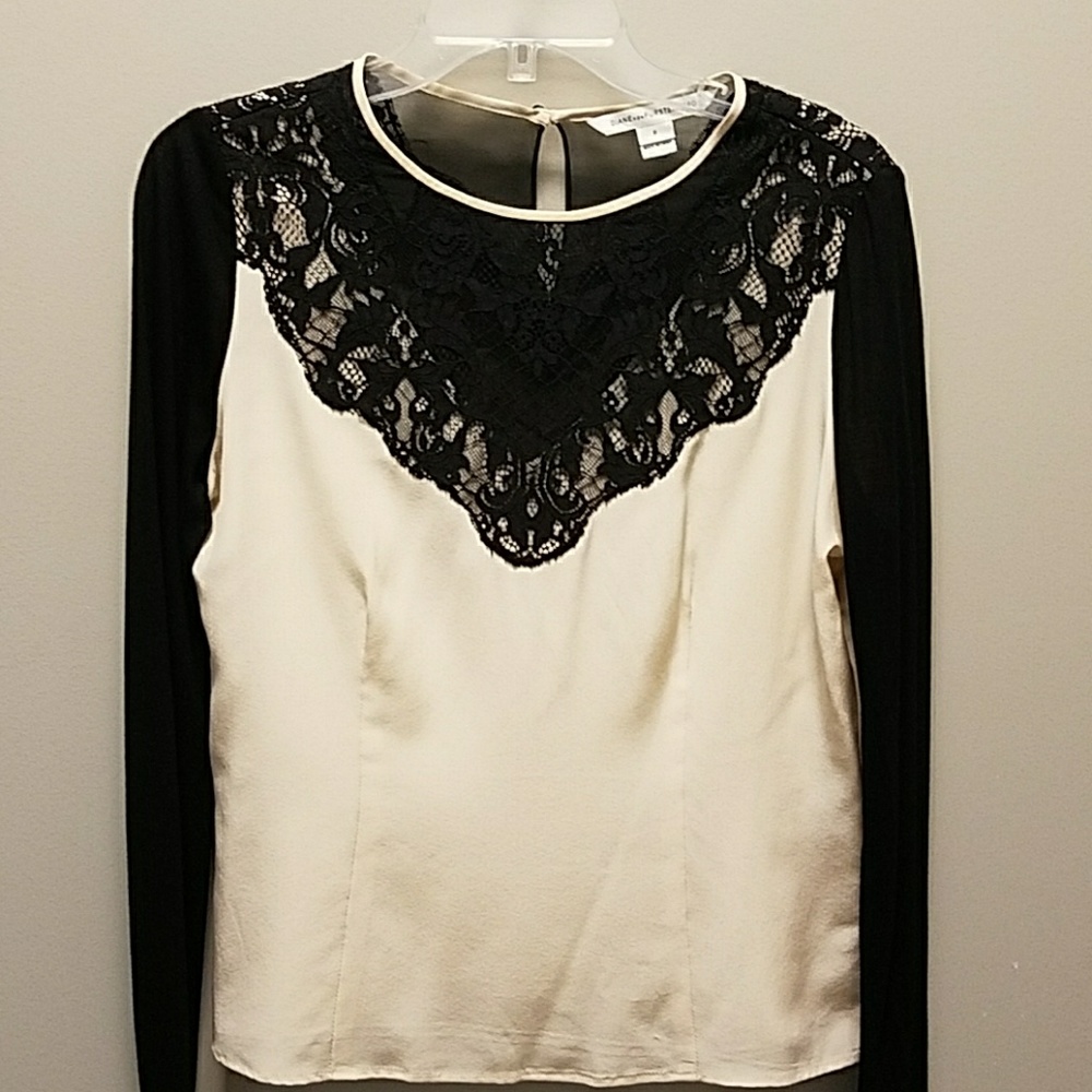 DIANE VON FURSTENBERG SILK LACE TOP